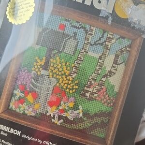Vintage 1980 Needlepoint Kit Spring Mailbox Wool Yarn Dimensions 7028 Craft New